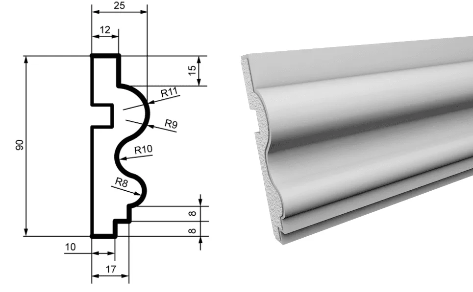 Fasādes molding MC106