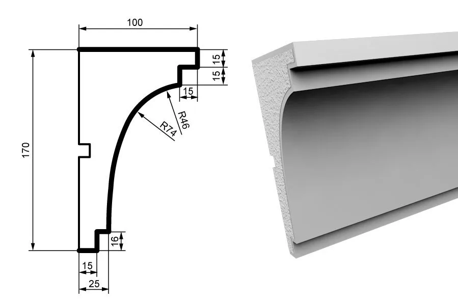 Fasādes karnīze KC101