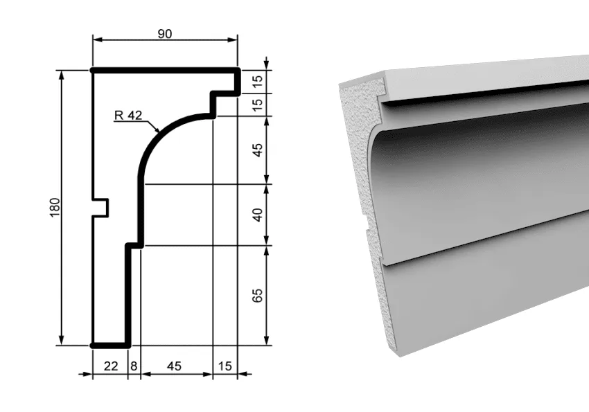 Fasādes karnīze KC115