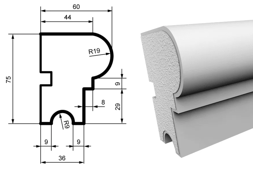 Fasādes molding MC102