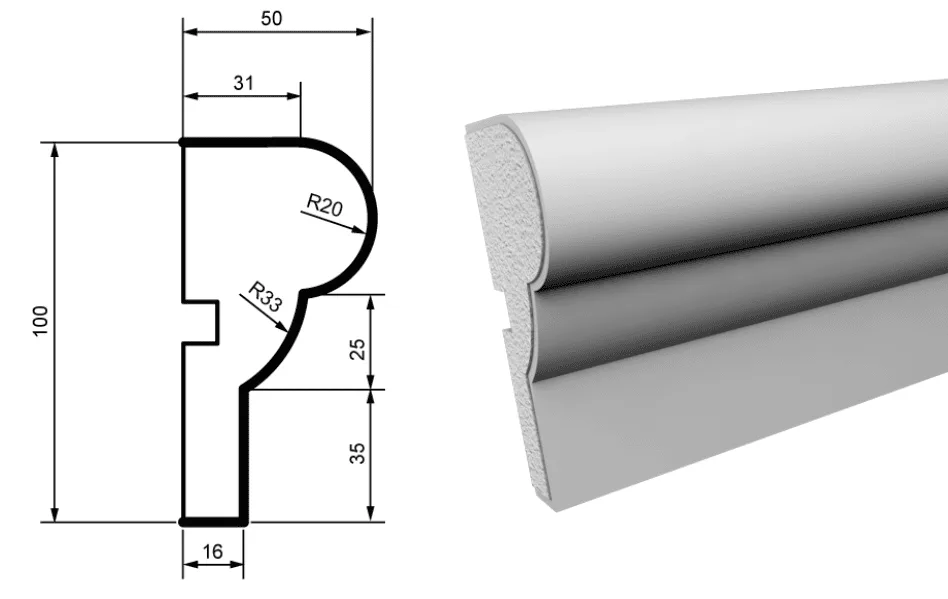 Fasādes molding MC110
