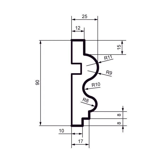 Fasādes molding MC106