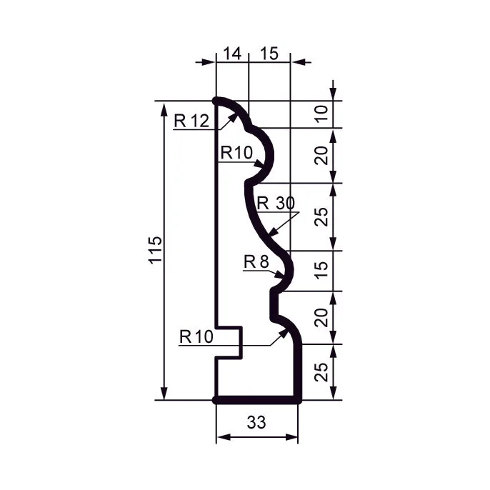 Fasādes molding MC154
