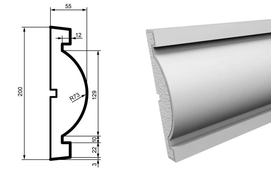 Fasādes molding MC139