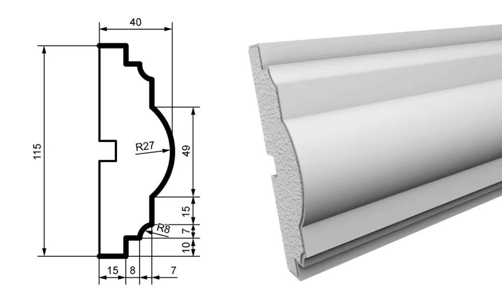 Fasādes molding MC114