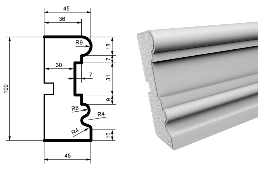 Fasādes molding MC108