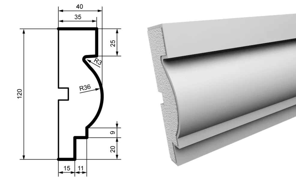 Fasādes molding MC115