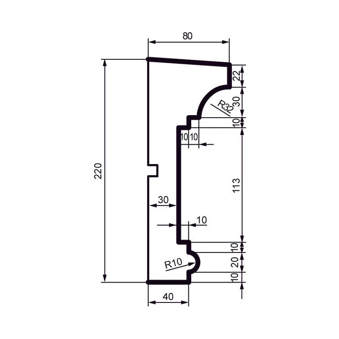 Fasādes molding MC140