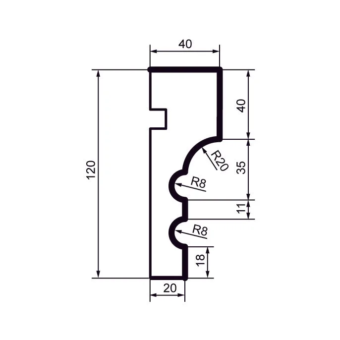 Fasādes molding MC116