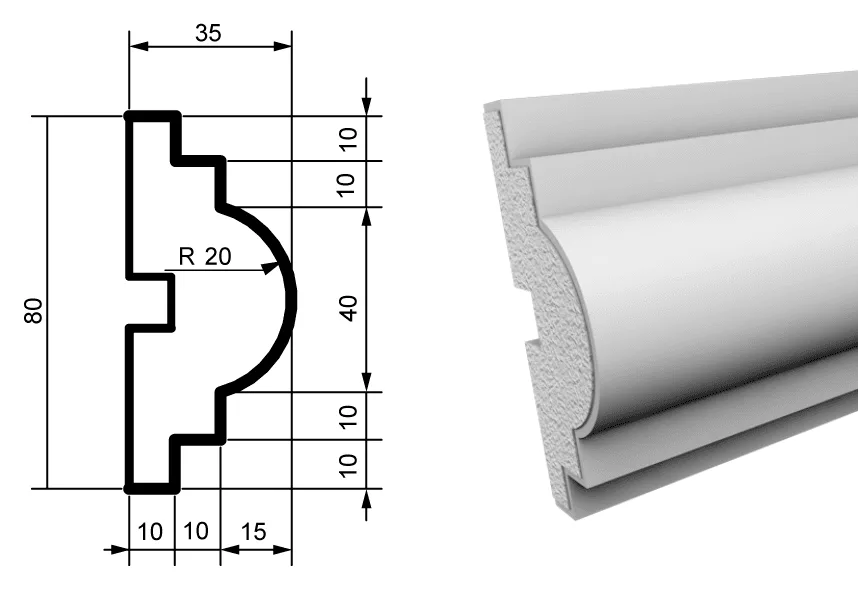 Fasādes molding MC149