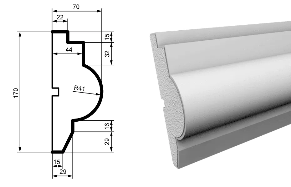 Fasādes molding MC133