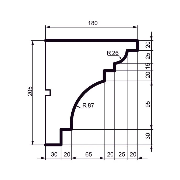 Fasādes karnīze KC123