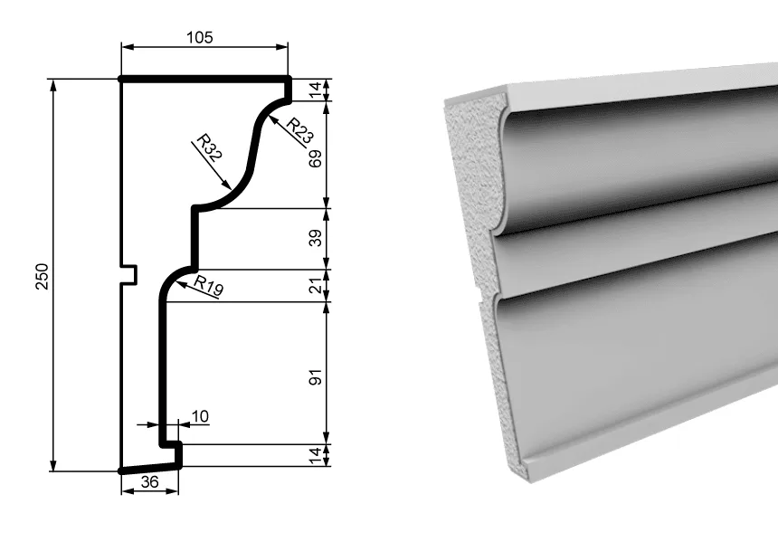 Fasādes molding MC142