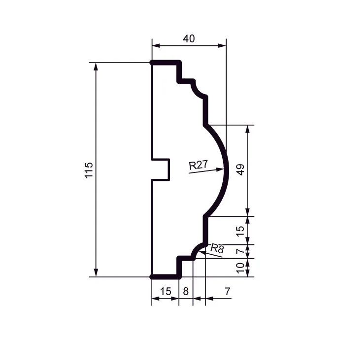 Fasādes molding MC114