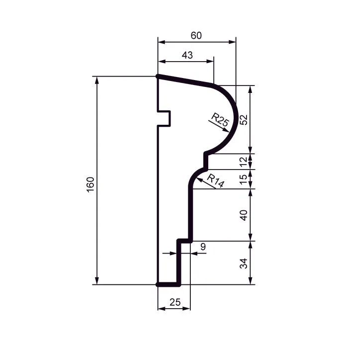 Fasādes molding MC130