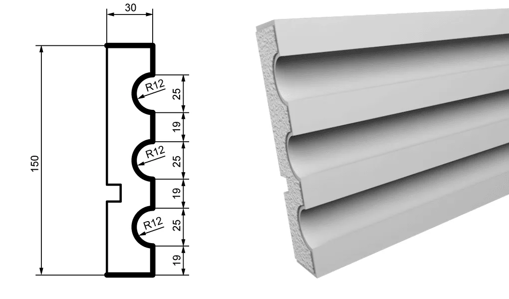 Fasādes molding MC124