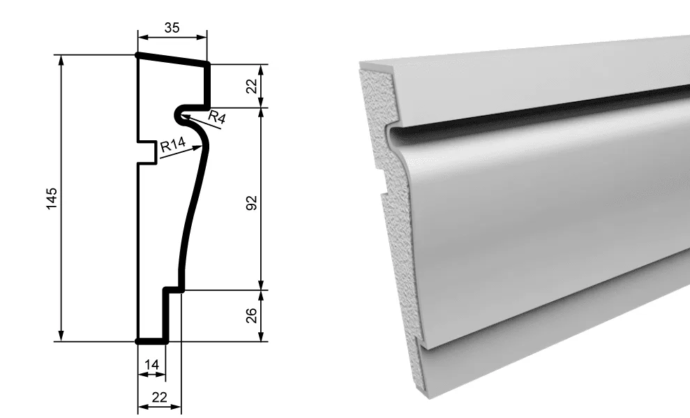Fasādes molding MC123