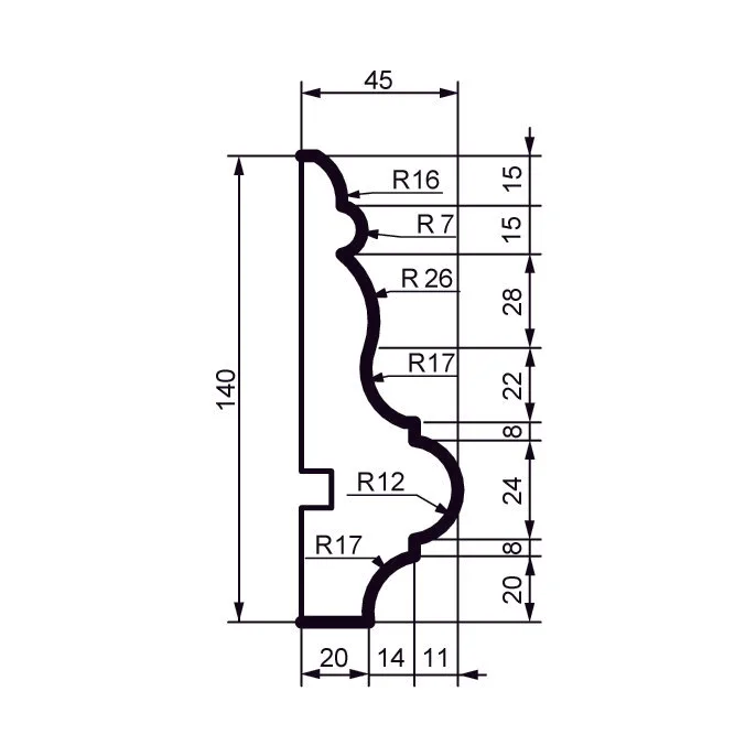 Fasādes molding MC158