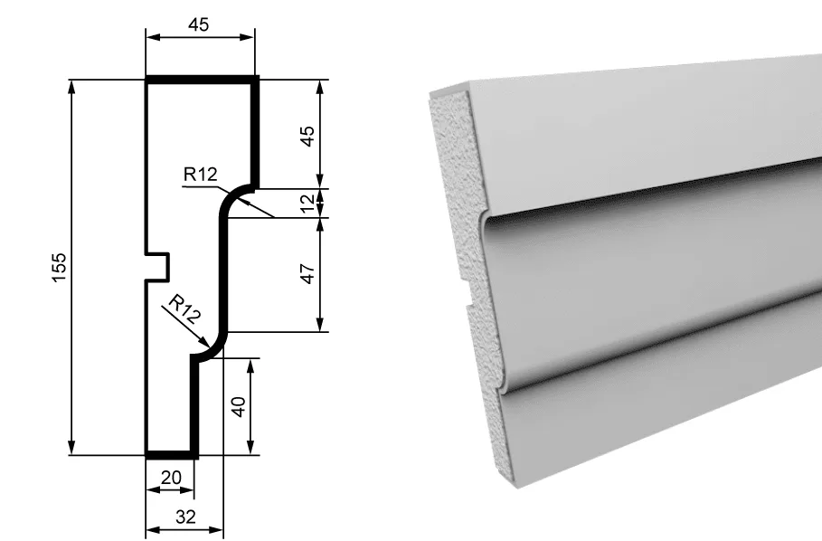 Fasādes molding MC129