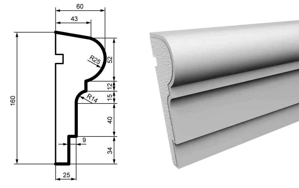 Fasādes molding MC130