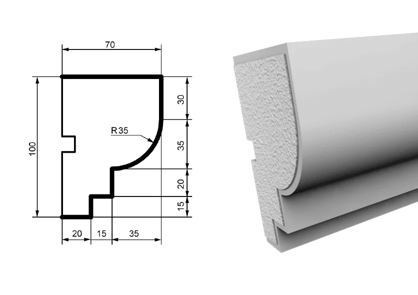 Fasādes moldings MC152