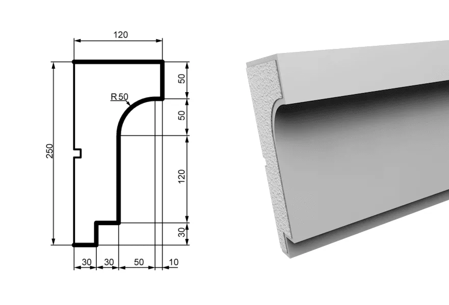 Fasādes karnīze KC129