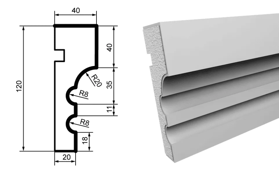 Fasādes molding MC116
