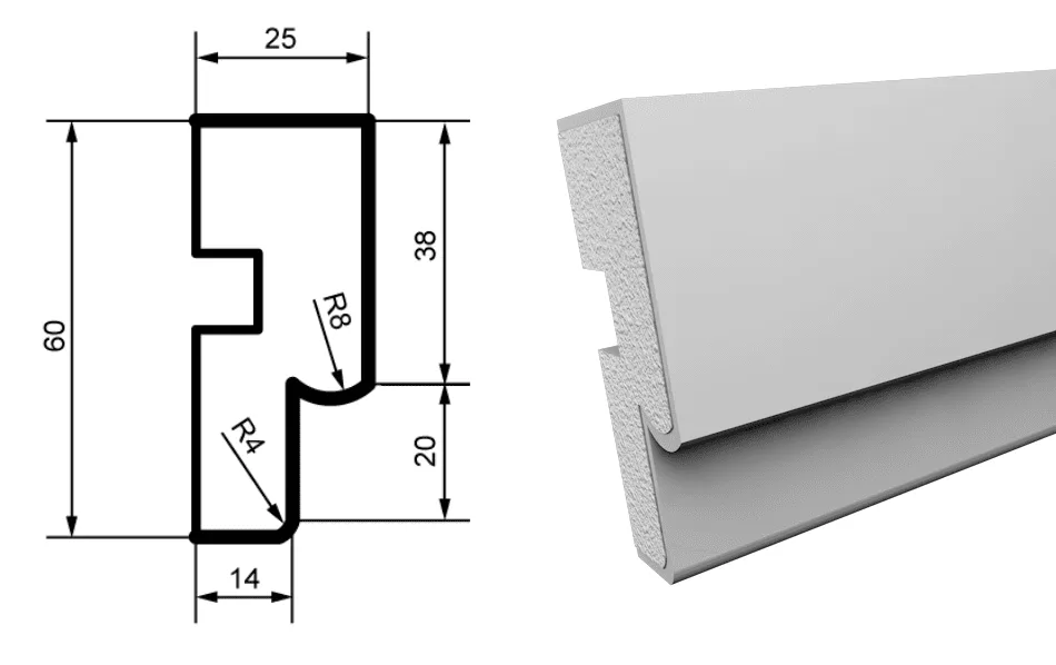 Fasādes molding MC101