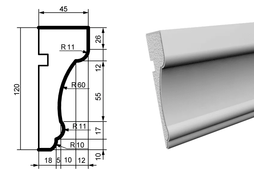 Fasādes molding MC156
