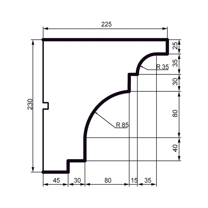 Fasādes karnīze KC127