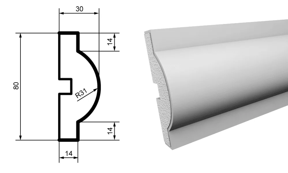 Fasādes molding MC103
