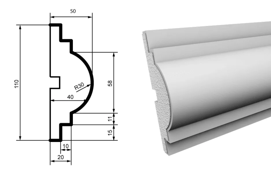 Fasādes molding MC113