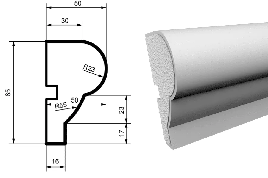 Fasādes molding MC104