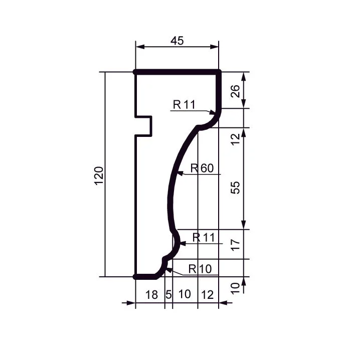 Fasādes molding MC156