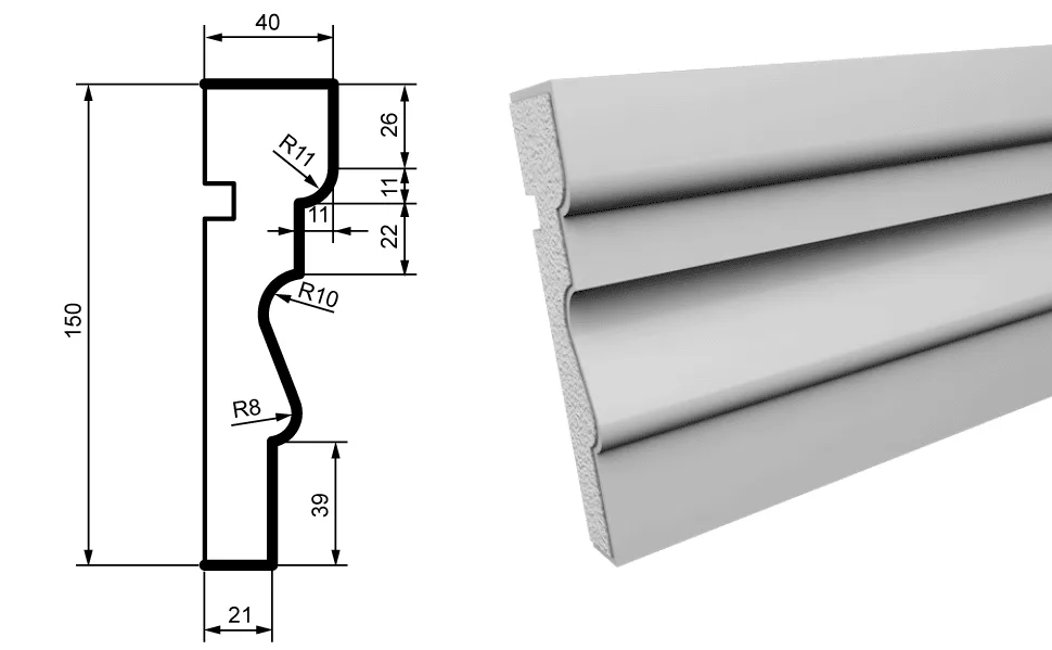 Fasādes molding MC125