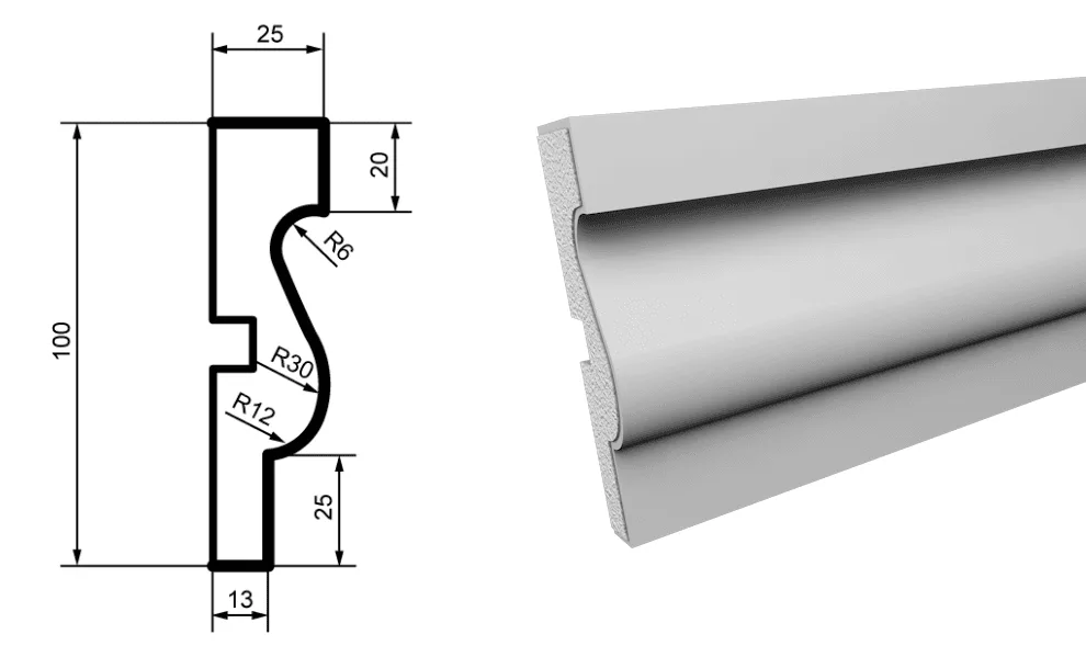 Fasādes molding MC107