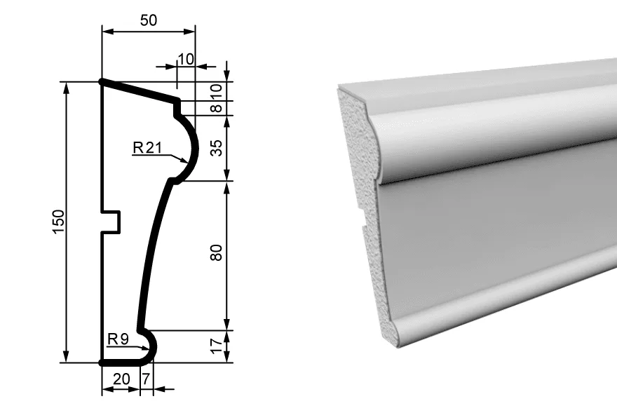 Fasādes molding MC164