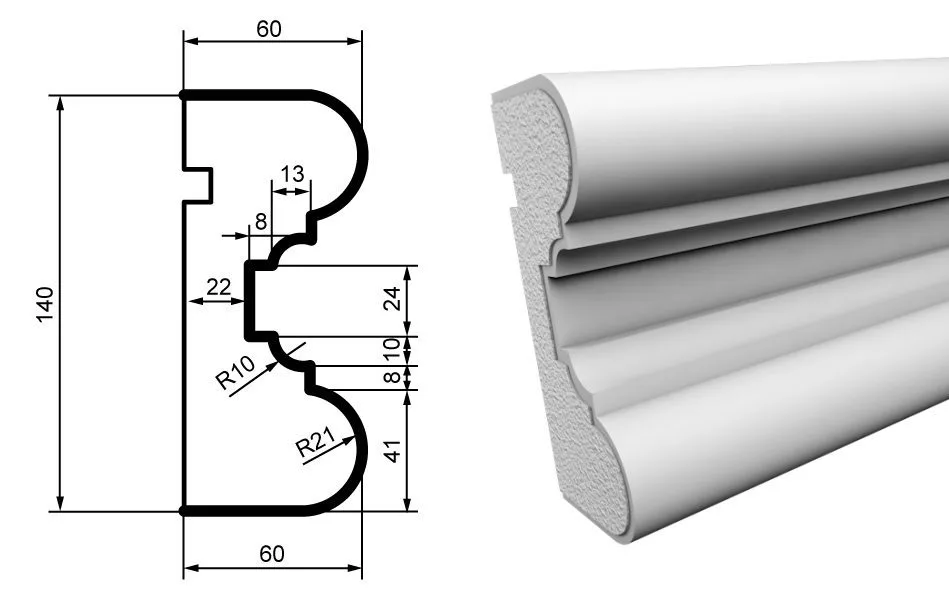 Fasādes molding MC121