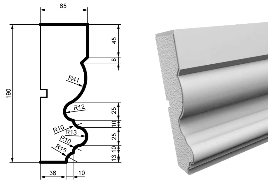 Fasādes molding MC138