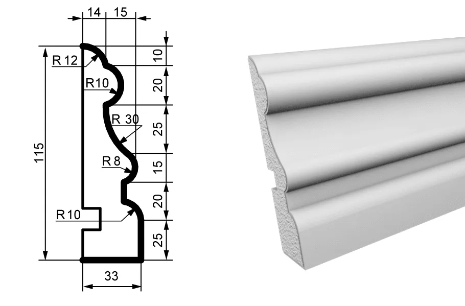 Fasādes molding MC154