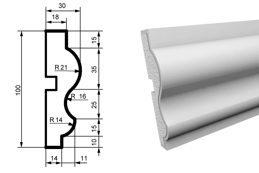 Fasādes molding MC151