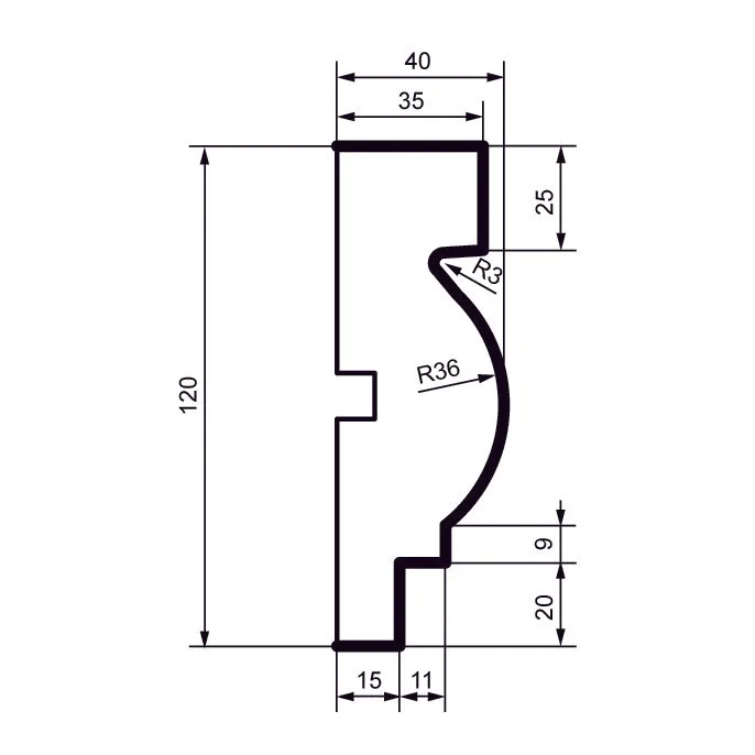 Fasādes molding MC115