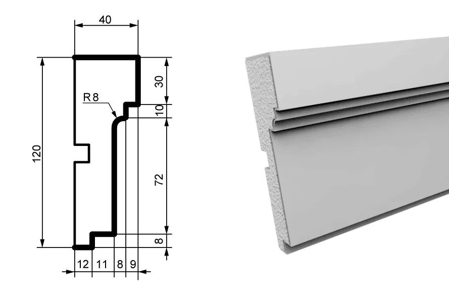 Fasādes molding MC155
