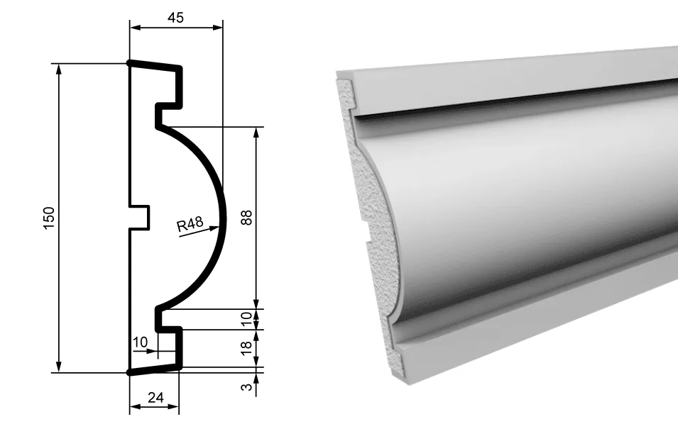 Fasādes molding MC127