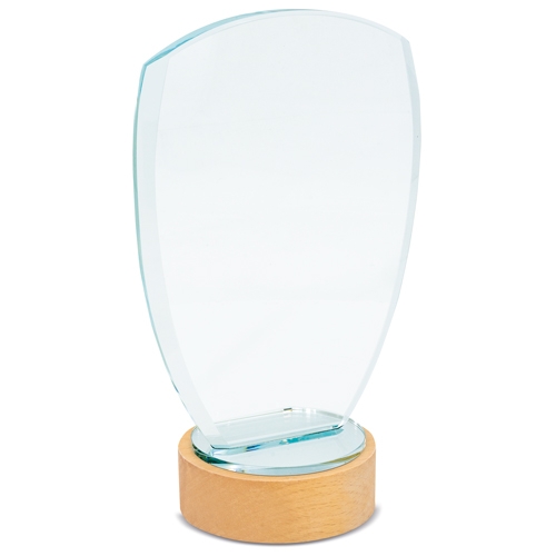 Trofeja no stikla un koka EVORA