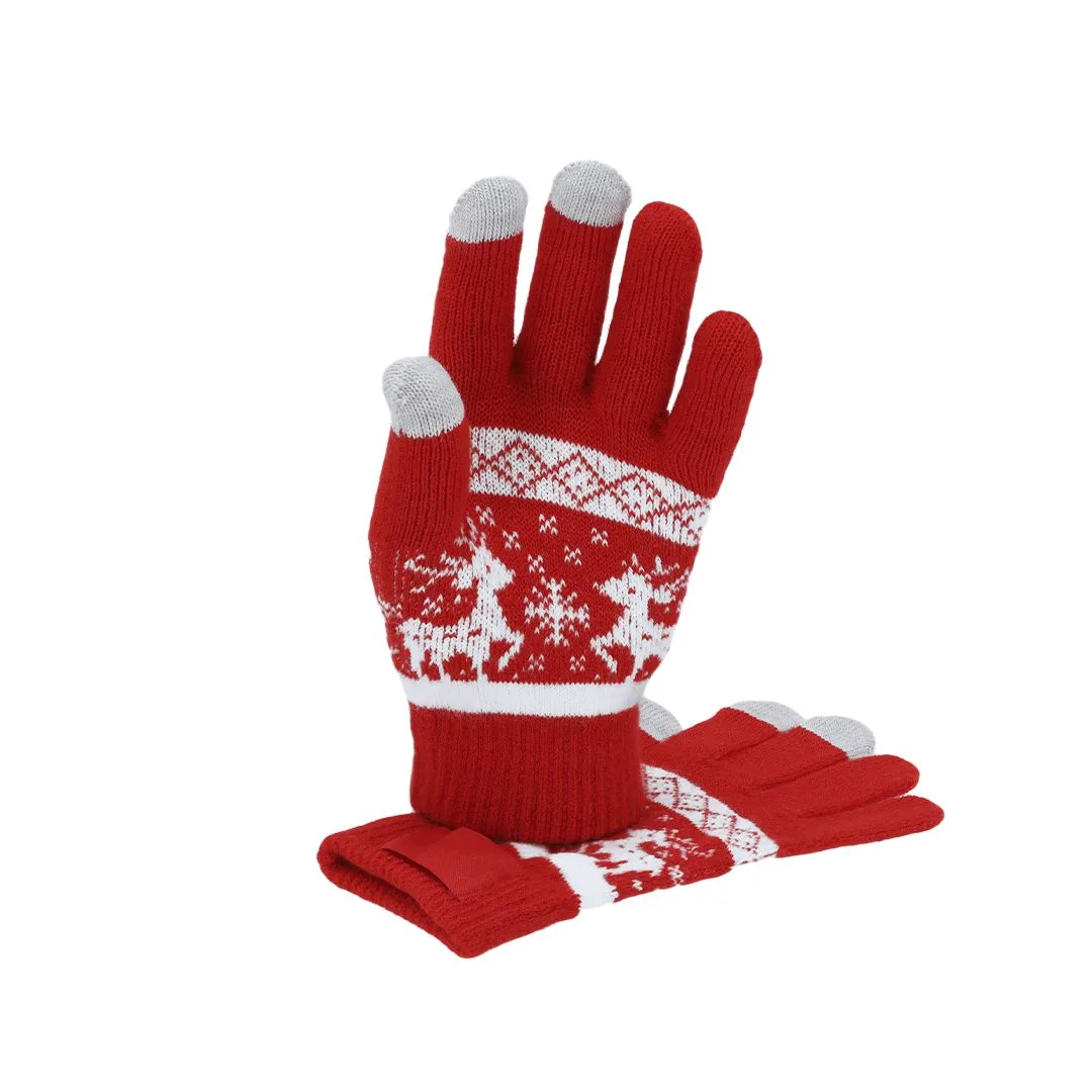 Touchscreen-compatible Christmas gloves