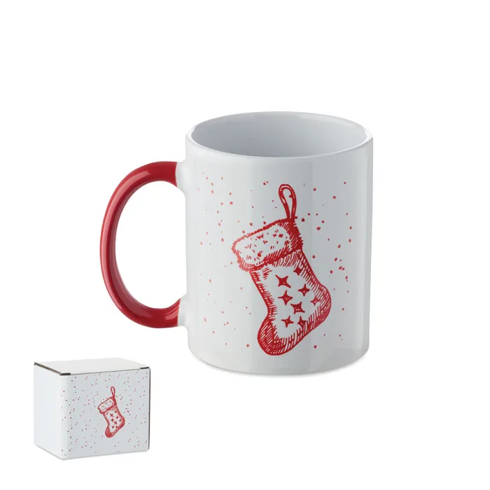 Christmas mug with a festive stocking, 300 ml