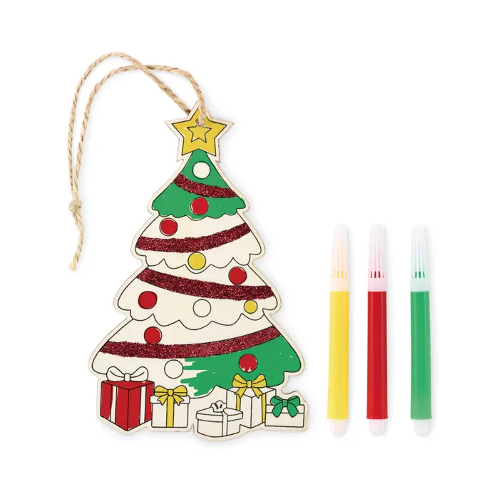 Krāsojams egles rotājums no koka COLORTREE