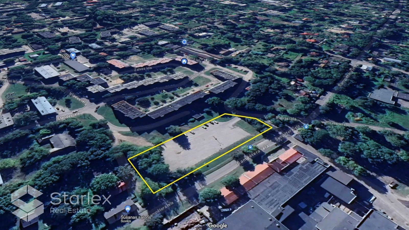Zemes gabals daudzstāvu dzīvokļu mājas būvniecībai Šampēterī 4